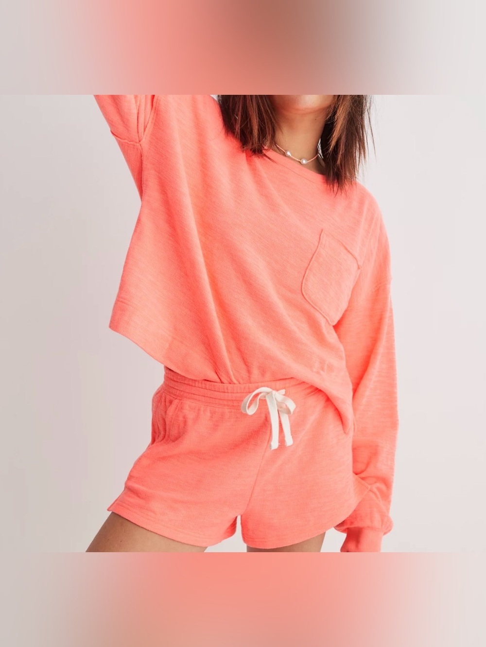 Aerie Endless Summer Crew Sweatshirt Hot Pink,  S